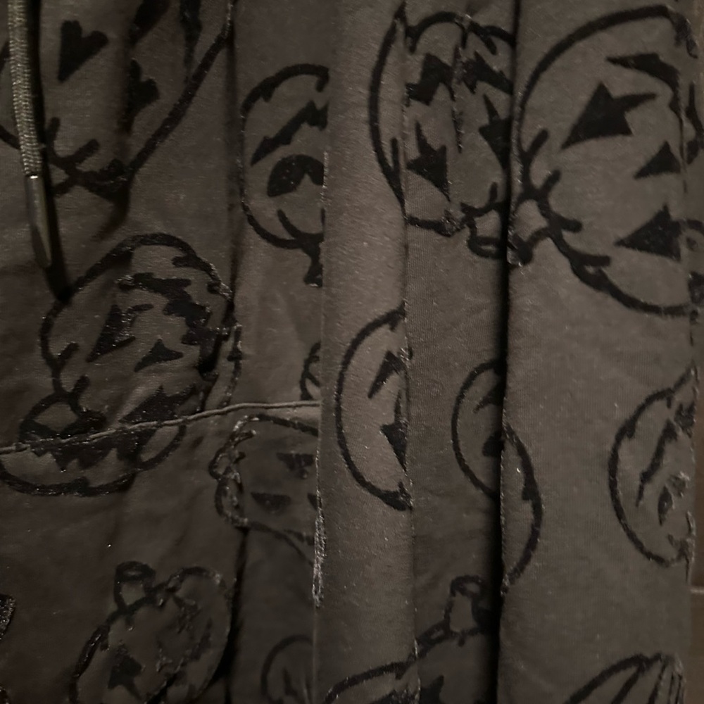 Pumpkin Patterned Black Hoodie Jacket - image 3